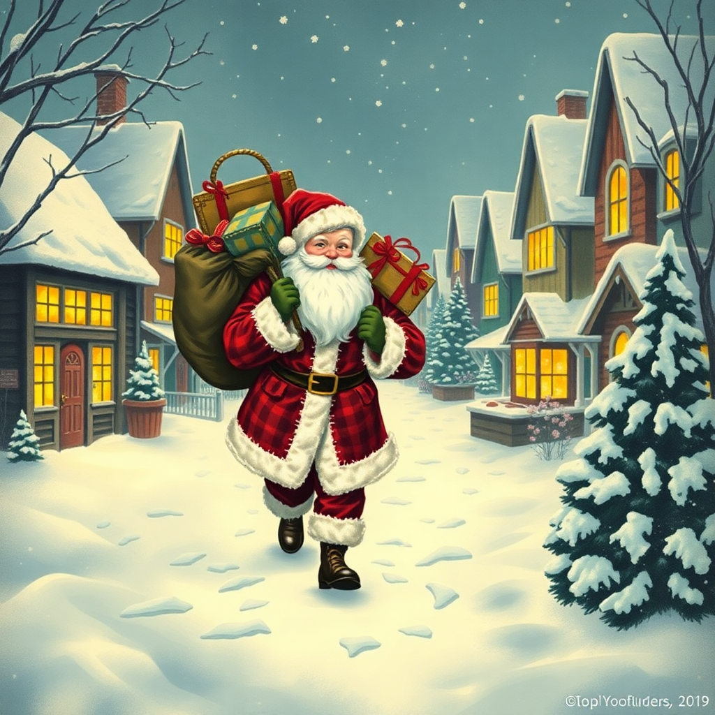 Santa Delivering Gifts