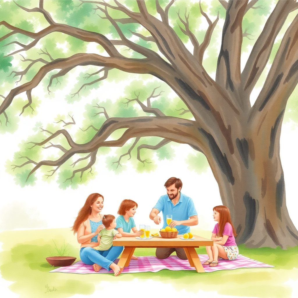 Watercolor Picnic Moment