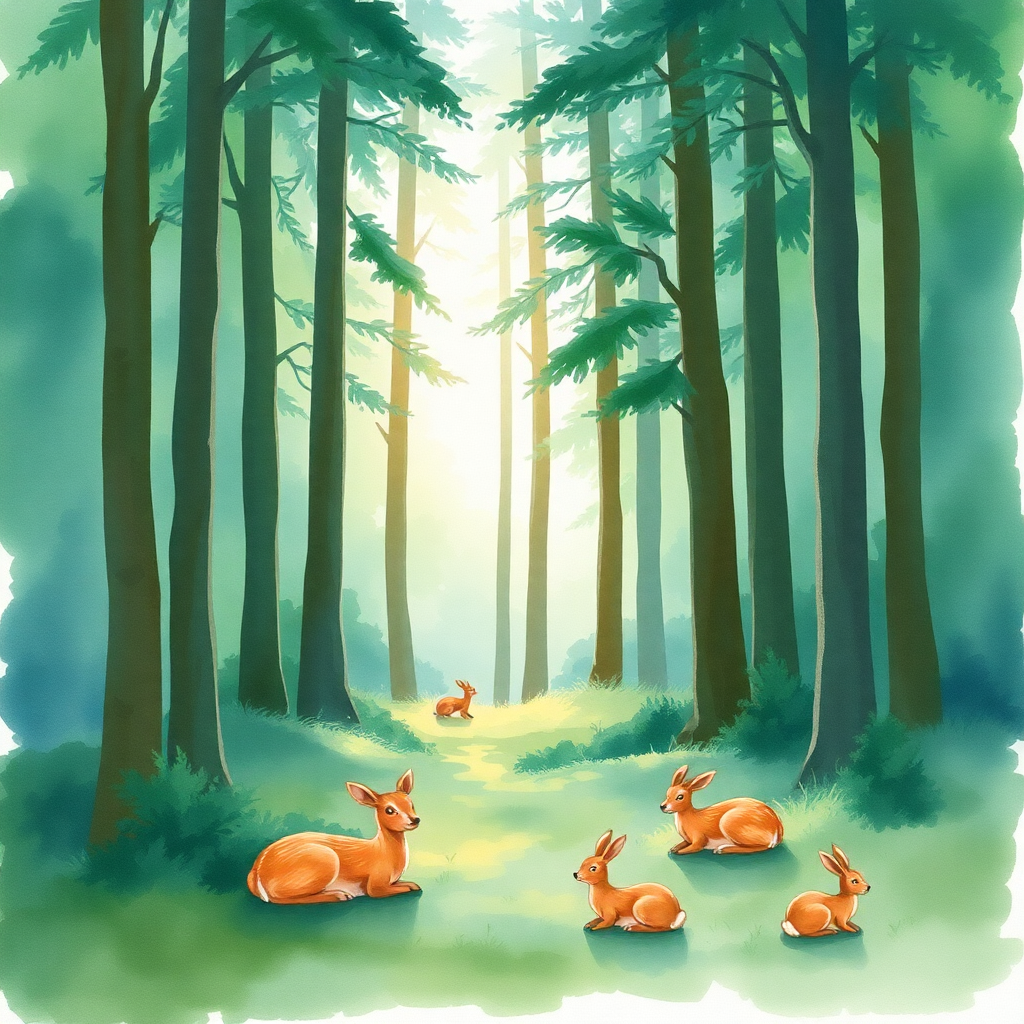 Watercolor Forest Harmony