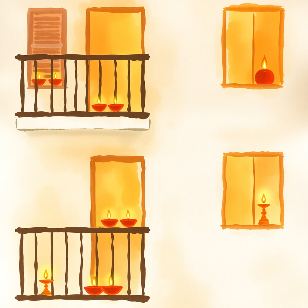 Watercolor Festival of Lights