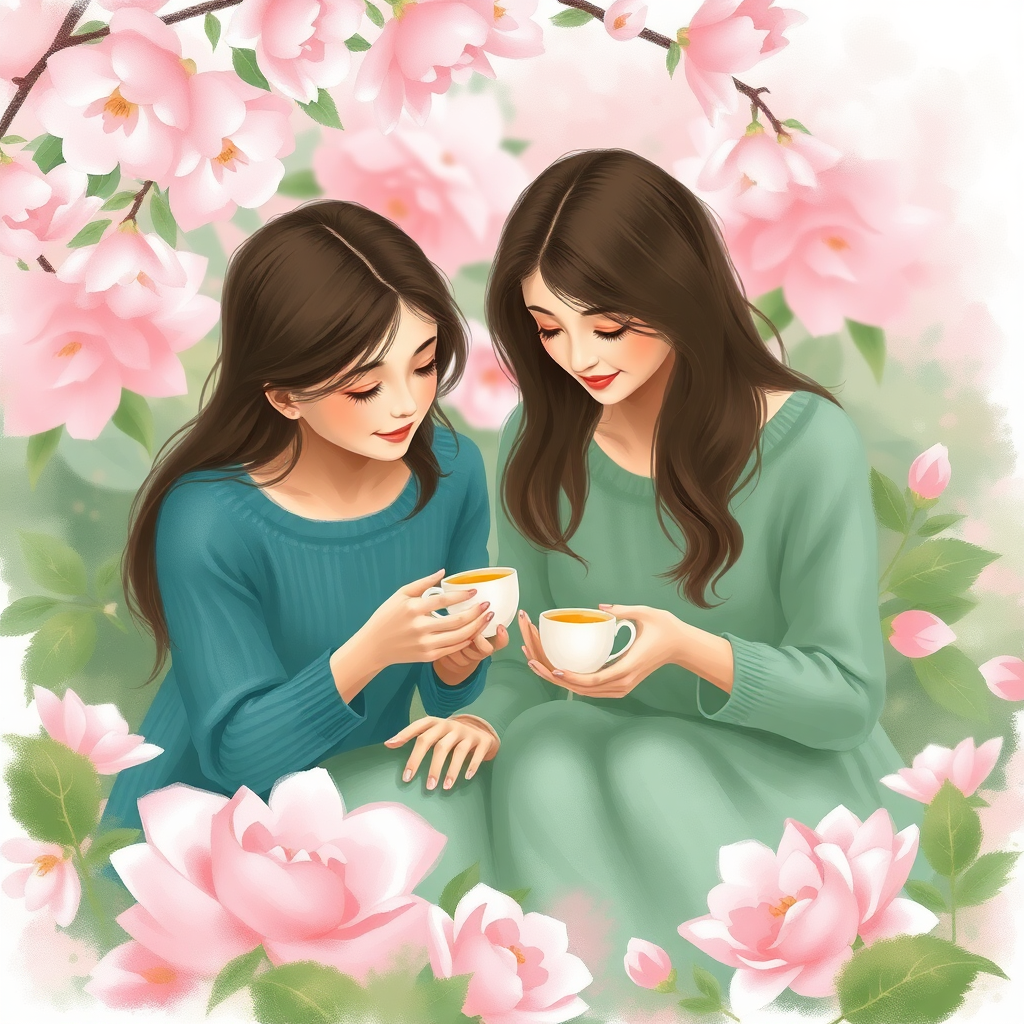 Время чая акварелью