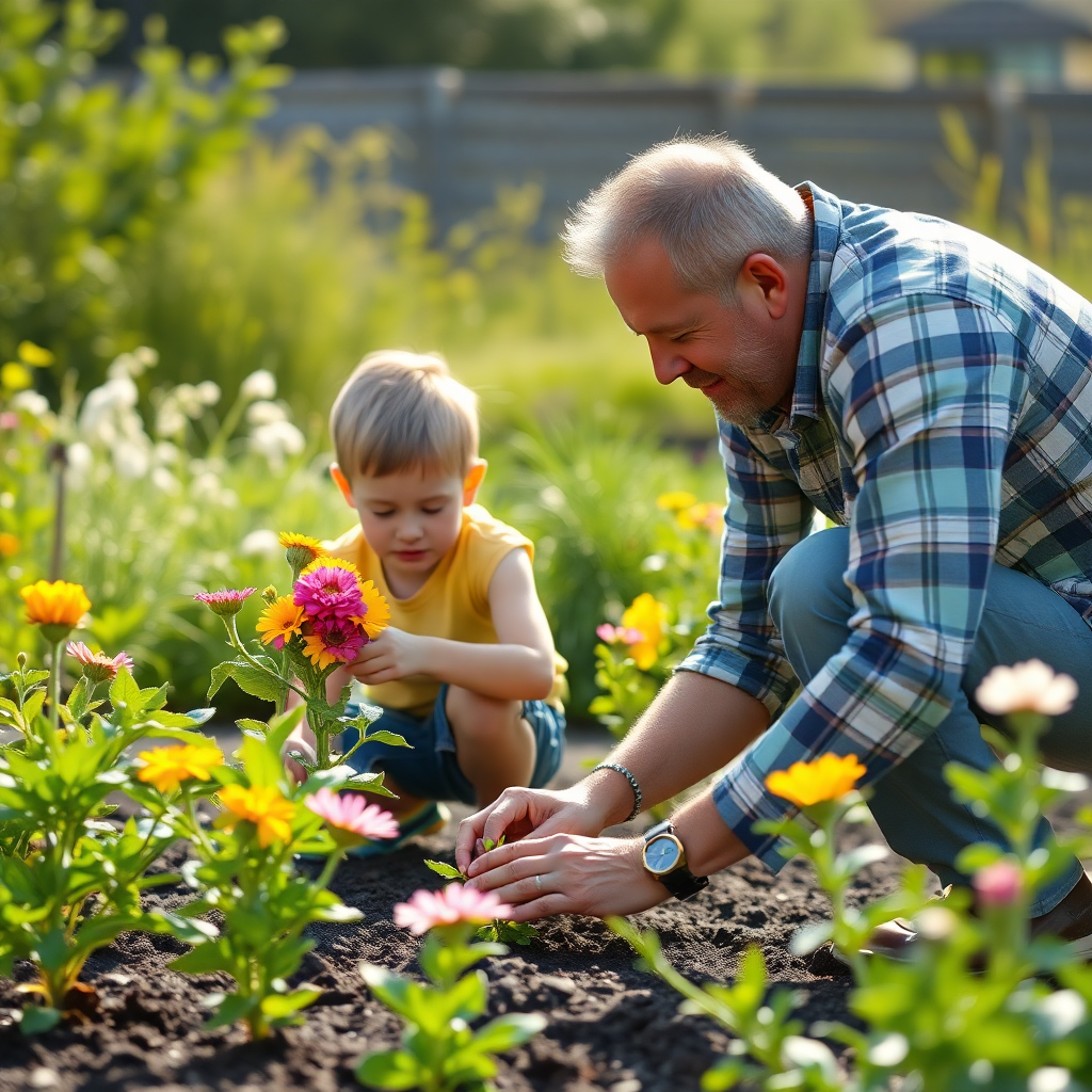 Реалистичная сцена в семейном саду